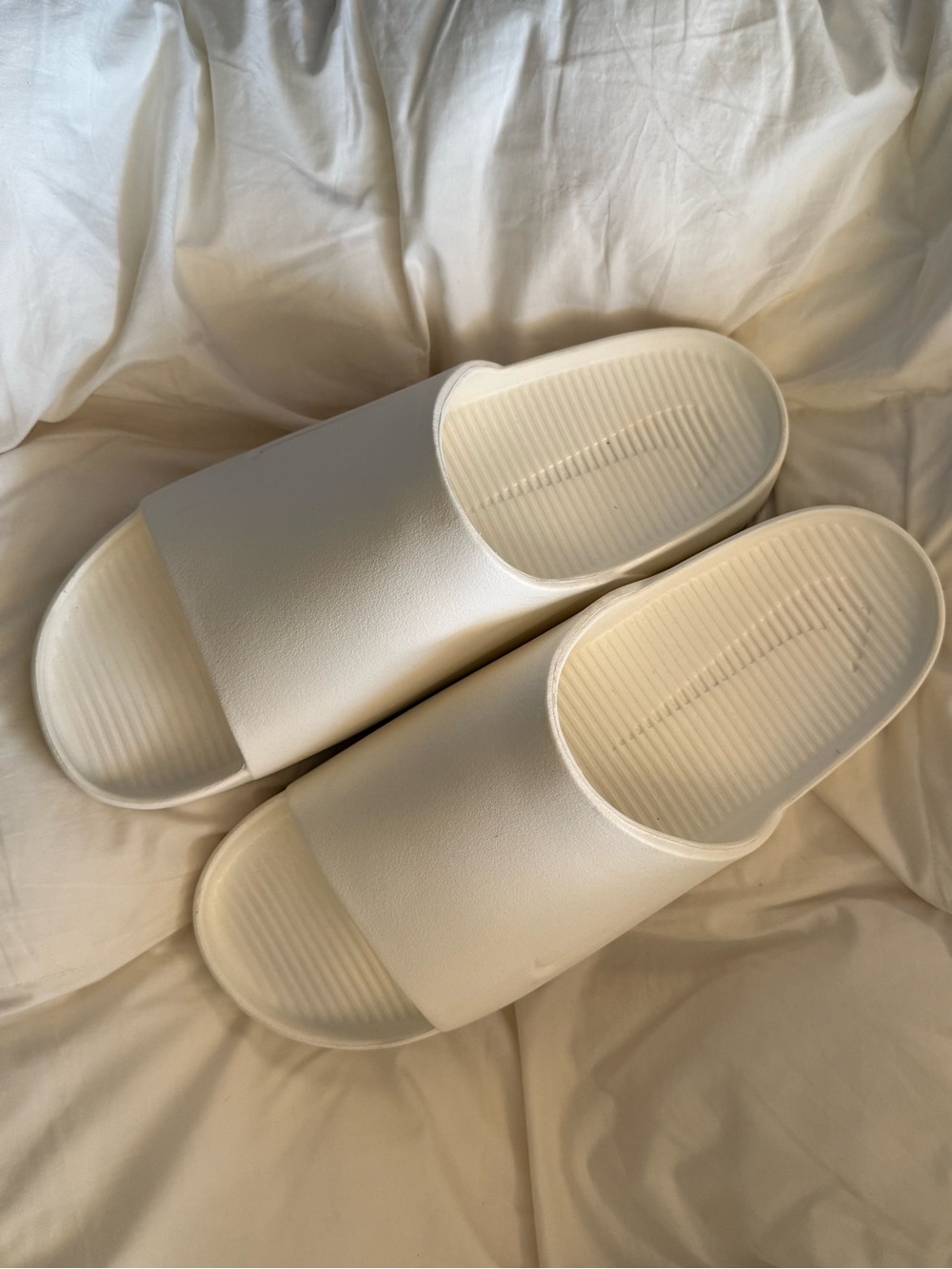 Nike White Contoured Slide Sandals